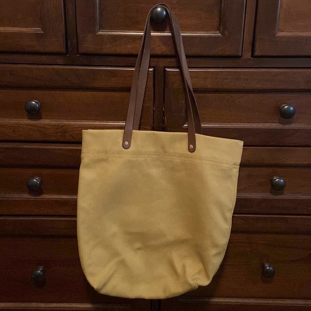 Nisolo mustard canvas tote